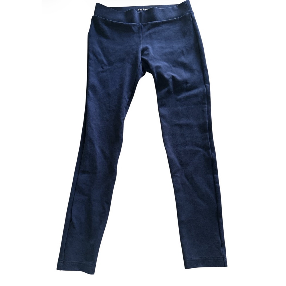 Lily Pulitzer Mid-Rise Skinny‎ Pull On Ankle Pants Women's Medium Navy Blue
